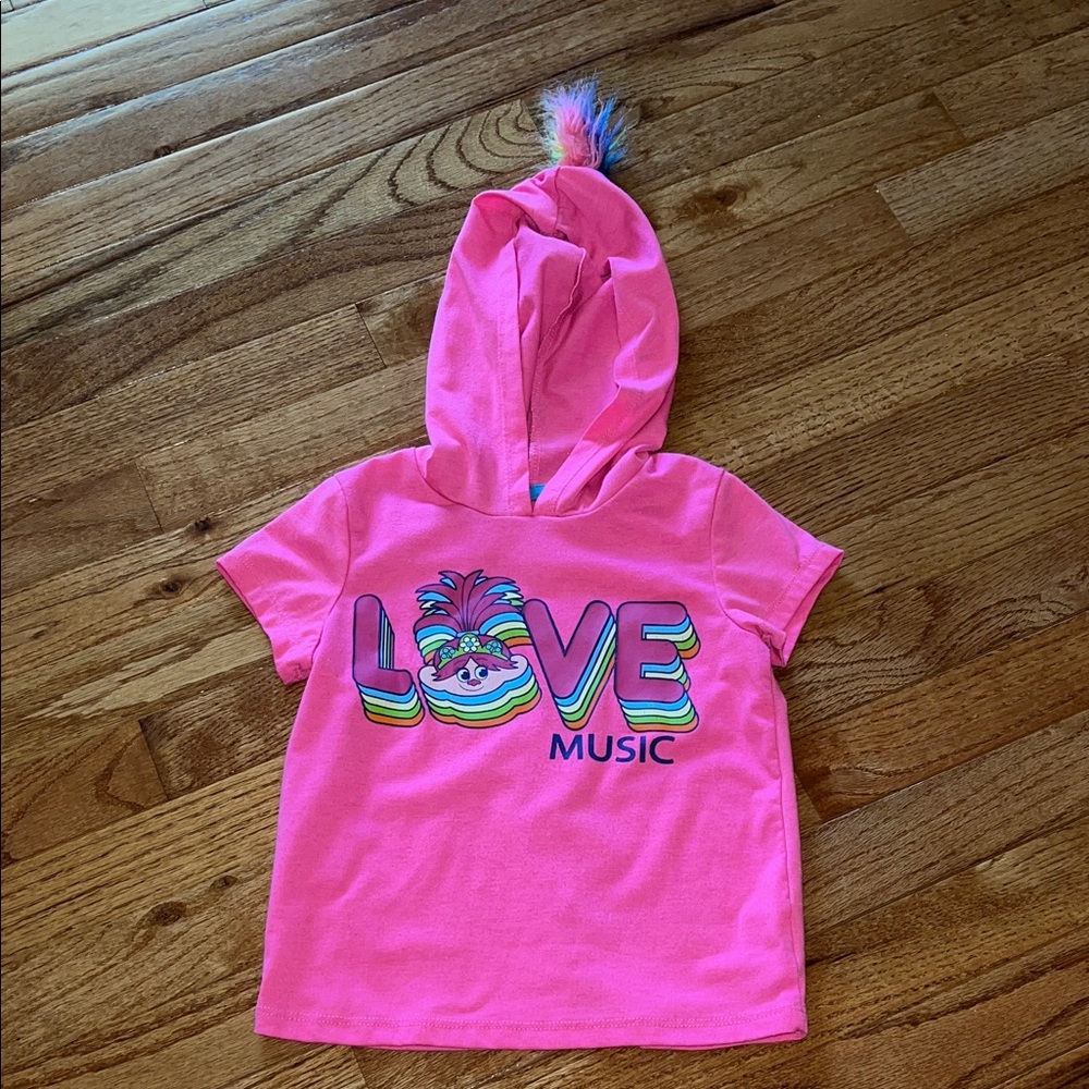 Trolls Pink 'Love Music' Kids Hoodie Tee